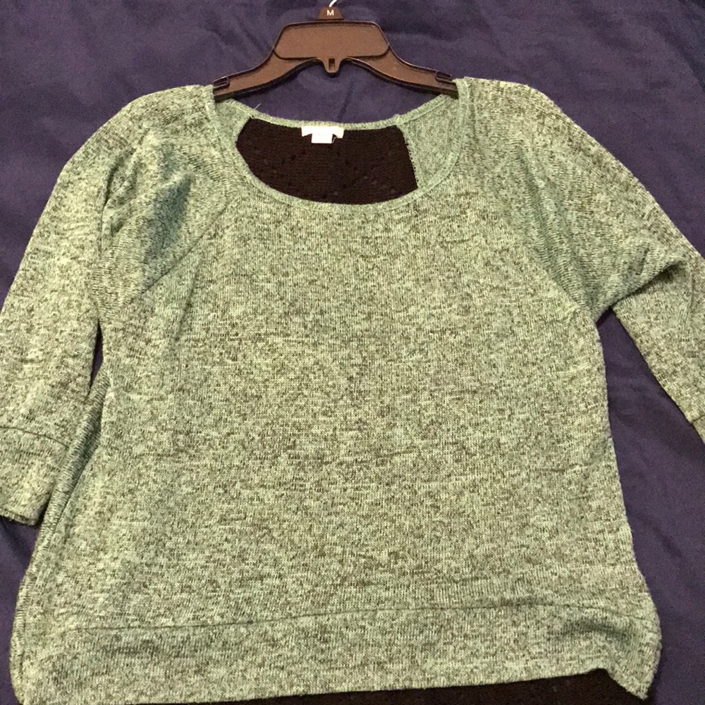 Heather green sweater